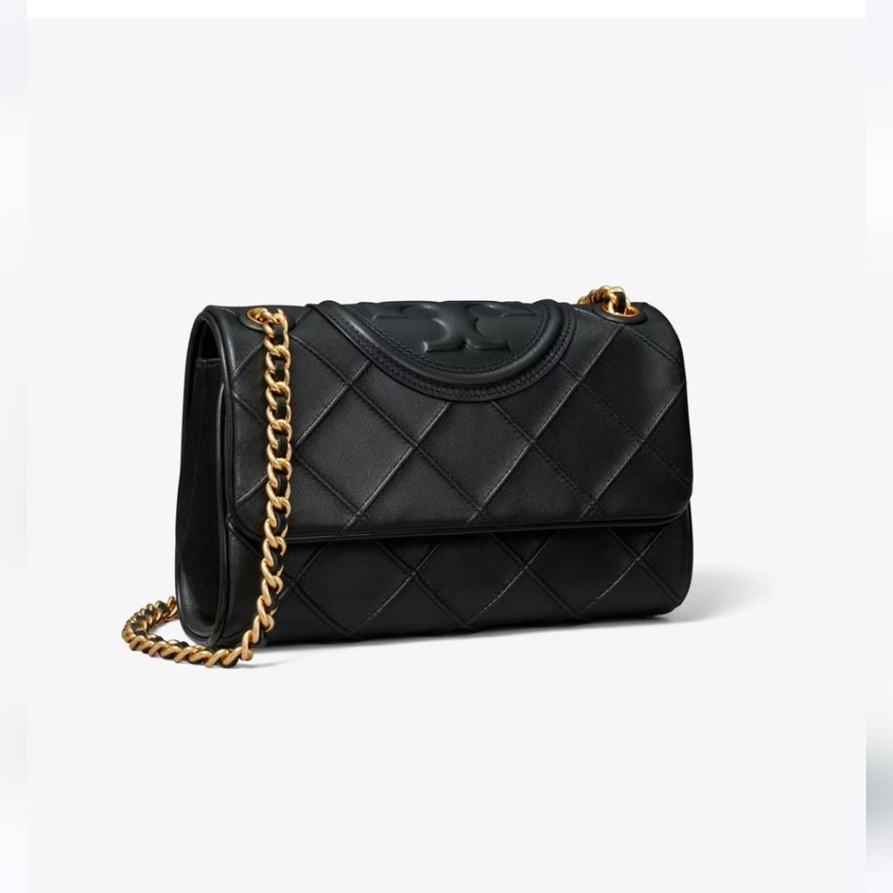 Tory burch black soft Fleming bag small